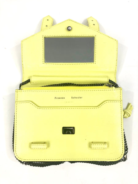 Citron Leather Chain Crossbody Wallet