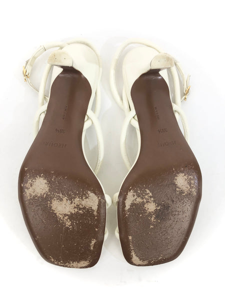 Alkes 80 White Leather Heeled Sandals | Size US 8 - EU 38.5