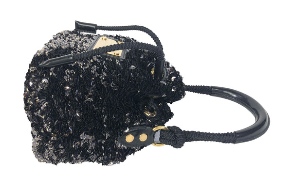 Mini Noe Black Sequins Rococo Bag