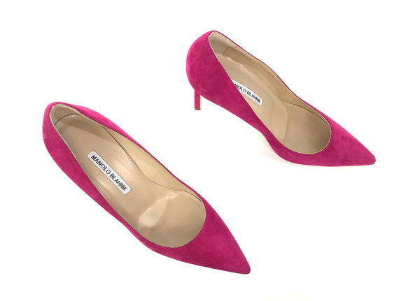 BB Pink Suede Pointed Toe Pump | Size US 38 - IT 38.5