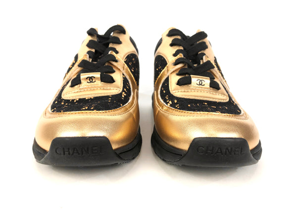 Gold and Black Sneakers Athletic Shoes| Size 6