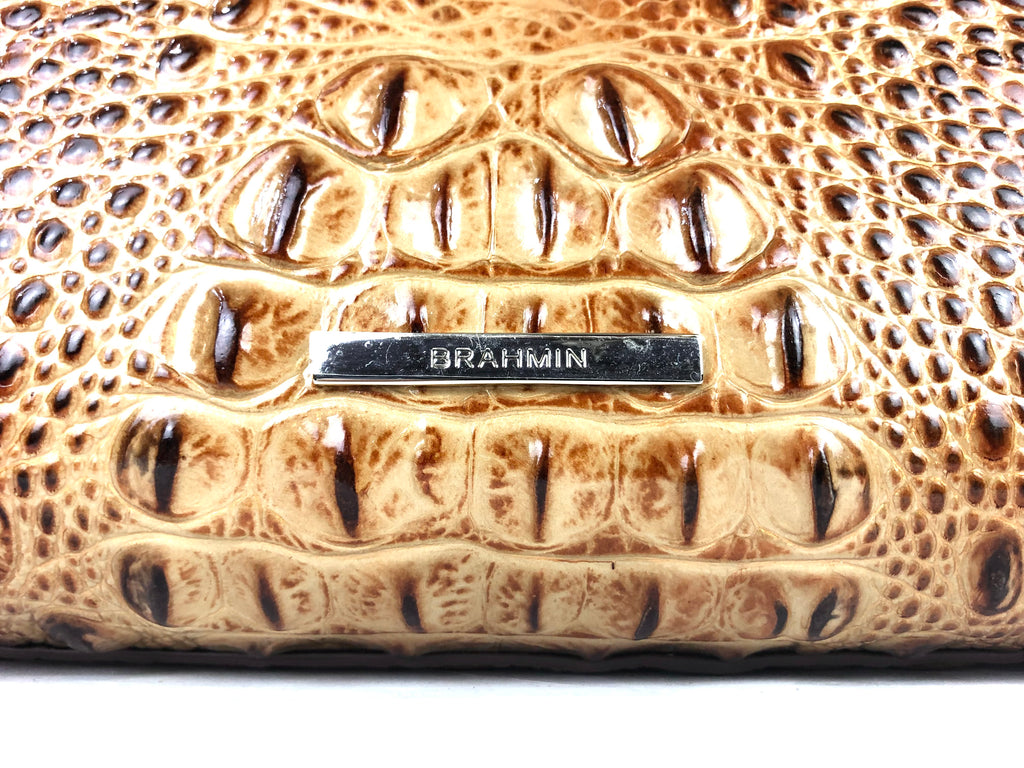 Melbourne Collection Small Finley Faux Croc Leather Satchel Bag