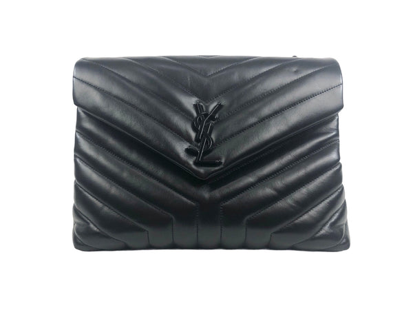 Medium Loulou Matelassé Leather Convertible Shoulder Bag with Black Hardware