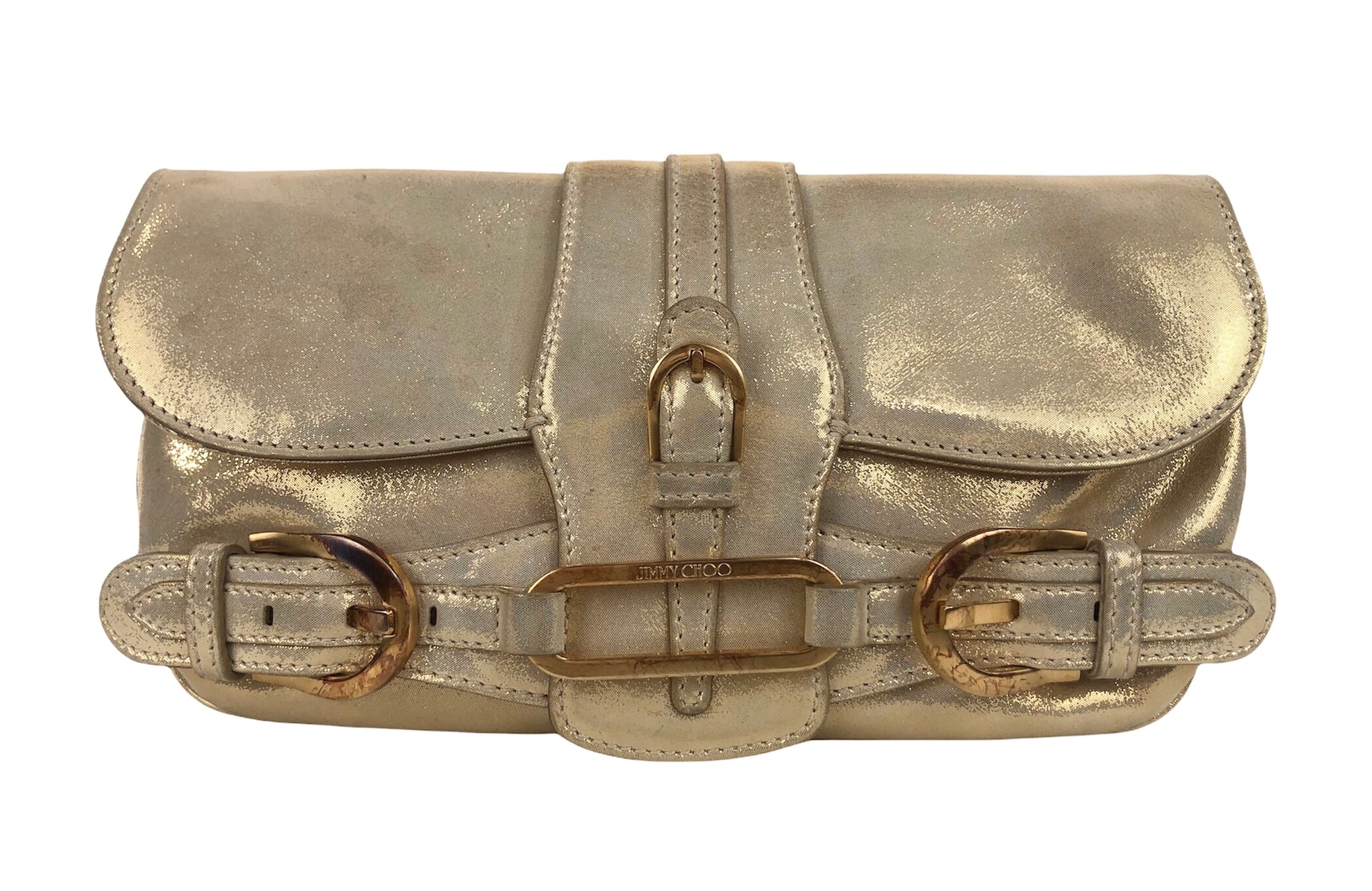 Ramona Metallic Suede Leather Clutch