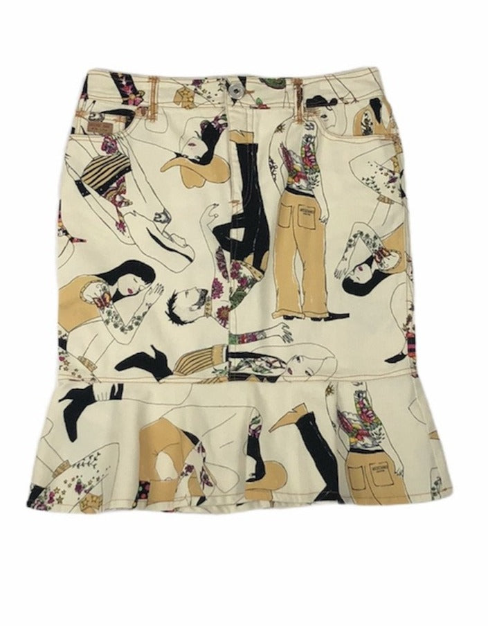 Vintage Punk Western Printed Skirt | Size 10