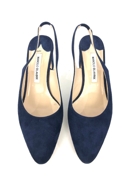 50mm Allurasa Navy Suede Slingback Pump | Size US 7.5 | IT 38