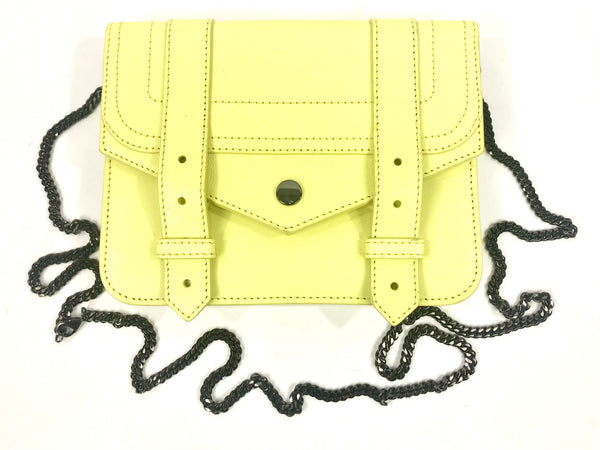 Citron Leather Chain Crossbody Wallet