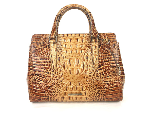Melbourne Collection Small Finley Faux Croc Leather Satchel Bag