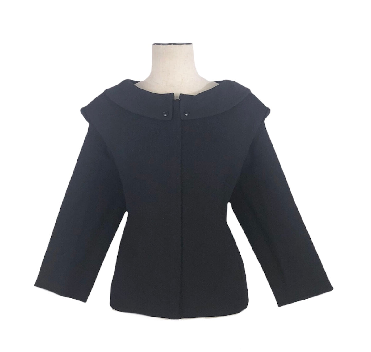 Black Knit Jacket 3/4 Sleeve Jacket | Size 14