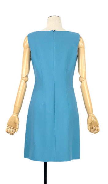 Vintage Aqua Sleeveless Shift Dress | Size 4