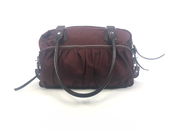 Jane Burgundy Nylon Handbag Crossbody Convertible Bag