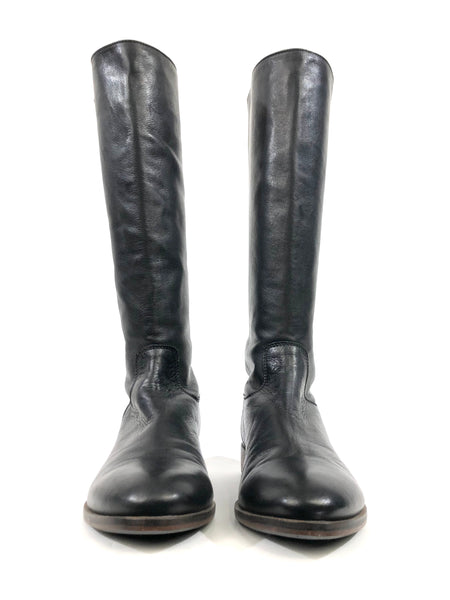 Soft Leather Flat Knee High Boots | Size 38.5