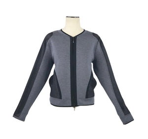 Neoprene Bomber Jacket with Lace Accents | Size XS