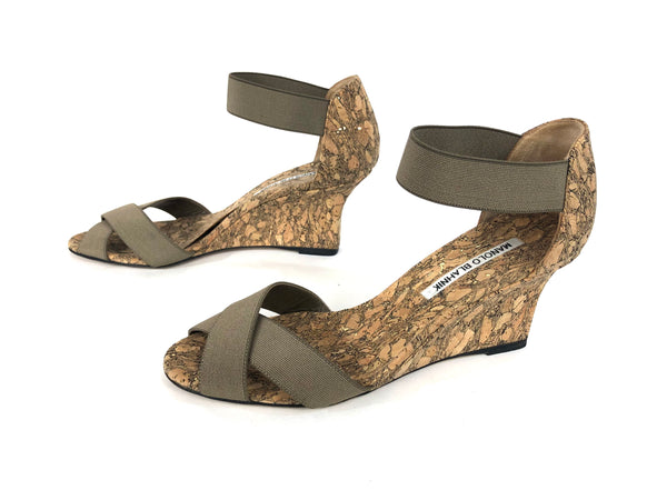 Veggia Elastic Cork Wedge Sandals | Size US 7.5 - IT 37.5