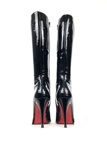 Black Patent Leather Pretty Woman 120 Boots | Size 36 EU 6 US