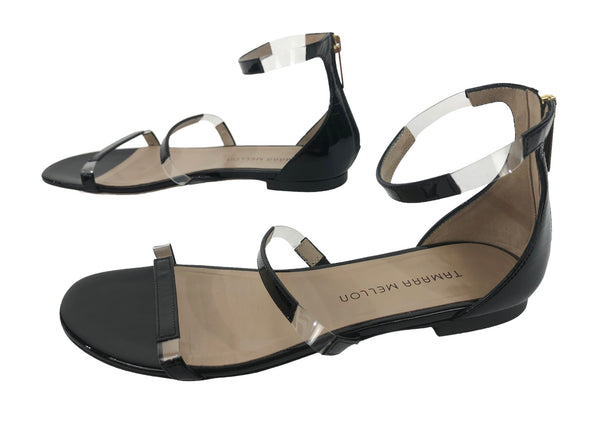 Flatline Patent Leather and PVC Flat Sandal | Size US 7.5 - IT 38