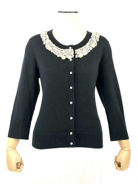 Black Pearl Embellished Cardigan | Size M