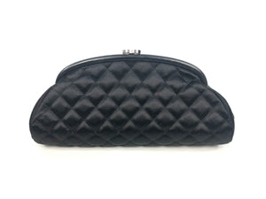 Black Quilted Timeless Satin Clutch