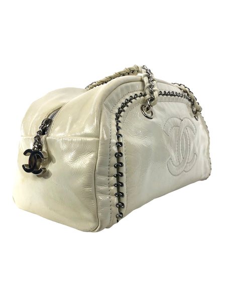 Patent Luxe Ligne Medium Bowler Bag