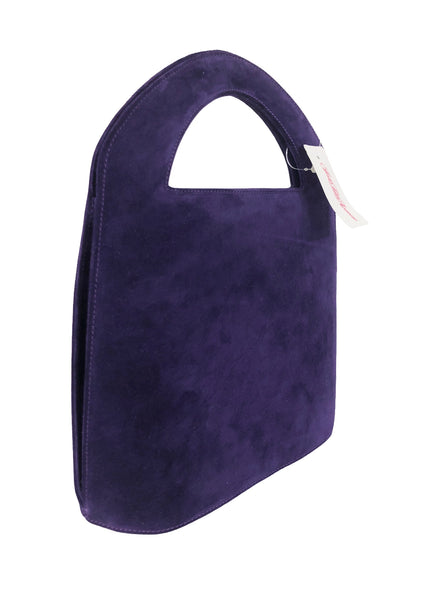 Vintage Purple Suede Convertible Bucket Bag Handbag