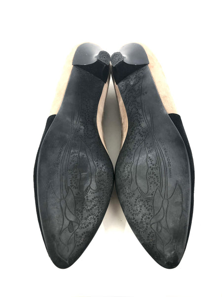 Black & Tan Suede Lilou Kitten Heels | Size 9.5