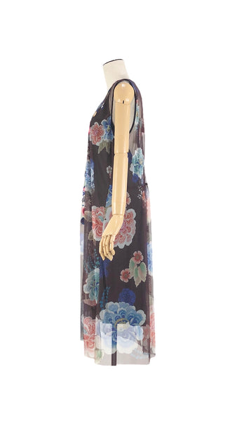 Floral Embroidered "Hanna" Mesh Midi Dress | Size L