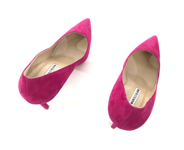 BB Pink Suede Pointed Toe Pump | Size US 38 - IT 38.5