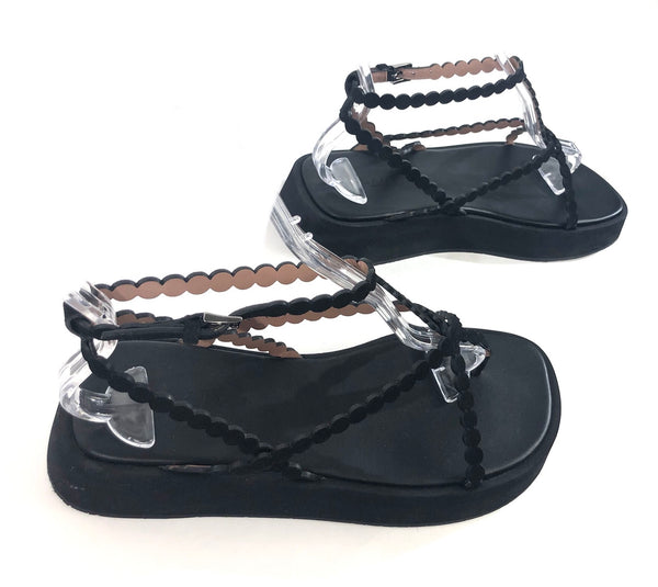 Black Suede Platform Sandals