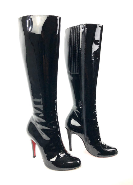 Black Patent Leather Pretty Woman 120 Boots | Size 36 EU 6 US