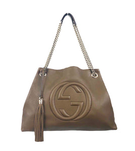 Brown Leather Soho Medium Chain Tote