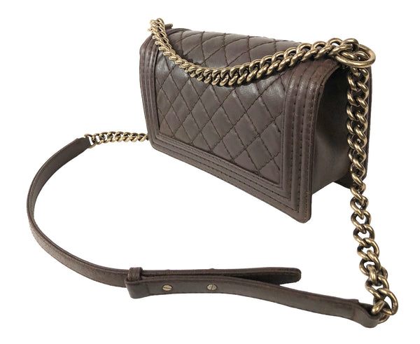 Quilted Deerskin Leather Boy Bag Medium
