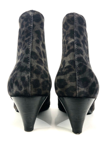 Brown Suede Leopard 'Amara' Booties | Size 38