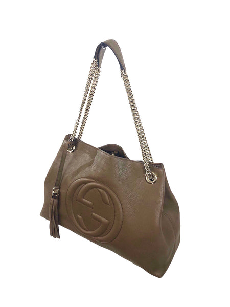 Brown Leather Soho Medium Chain Tote