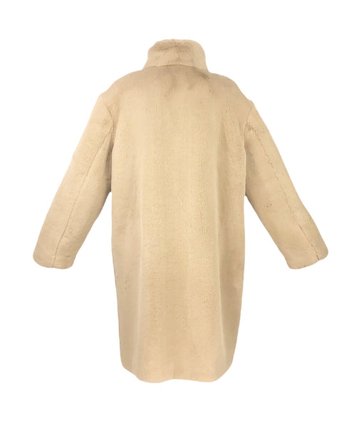 Beige Faux Fur Teddy Bear Coat | Size 8
