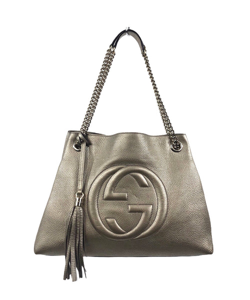 Matte Gold Soho Medium Chain Tote
