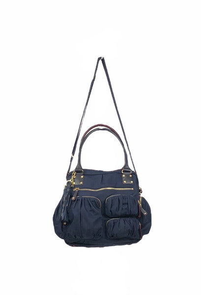Gramercy Navy Nylon Satchel | Large