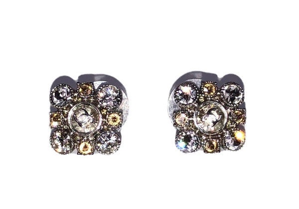 Crystals Embellished Strass Interlocked CC's Stud Earrings