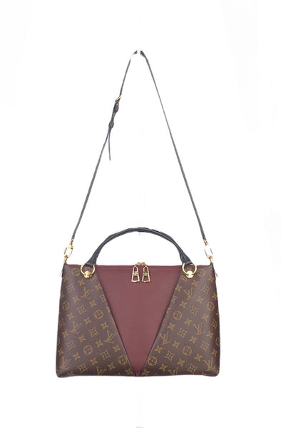 V Tote MM Monogram Bordeaux Black