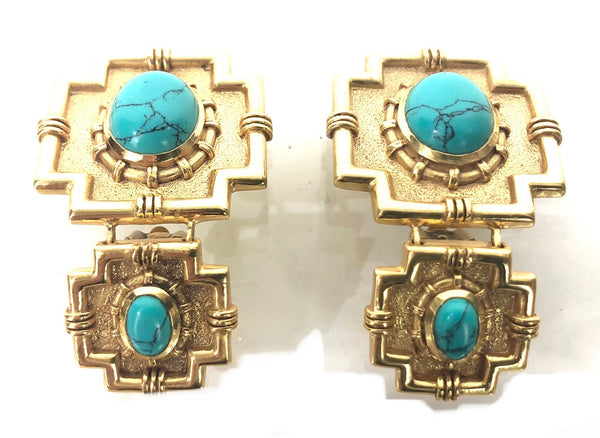 Imperial Drop Earrings in Turquoise