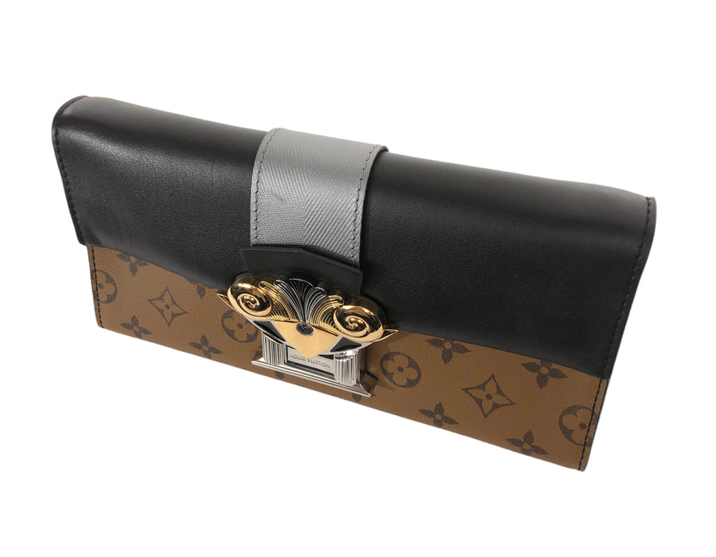 LOUIS VUITTON Calfskin Reverse Monogram Column Clutch 755026