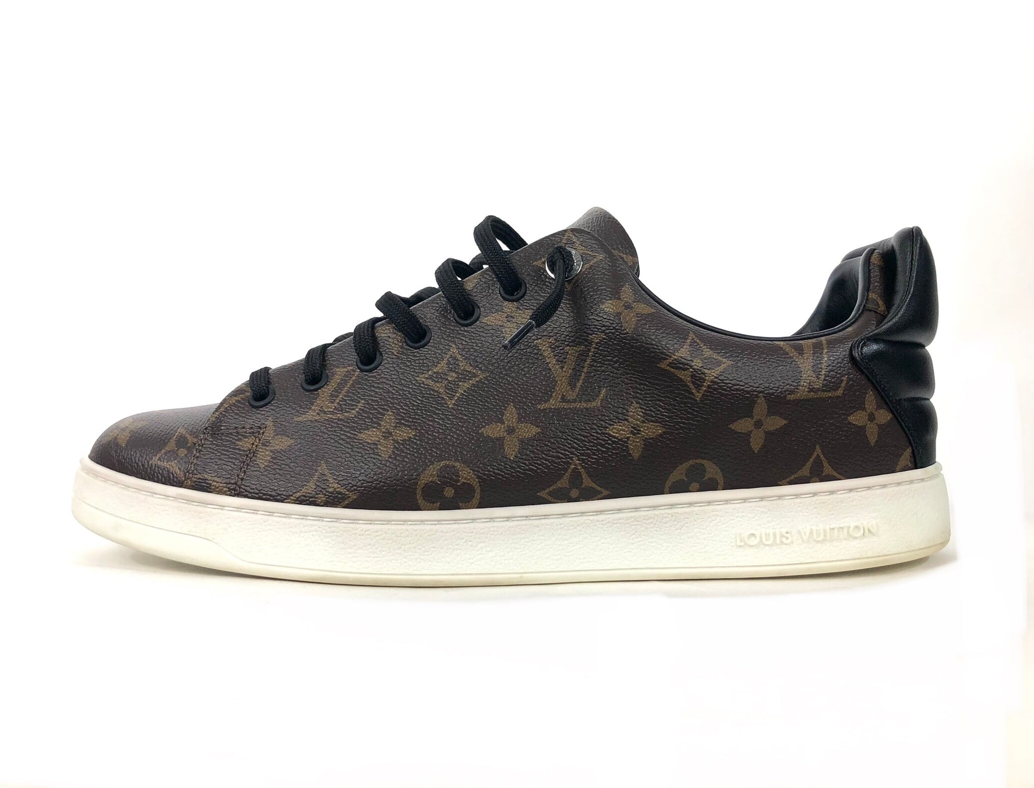 Louis Vuitton Men's Black and Brown Monogram High-Top Sneakers - US Size 8.5