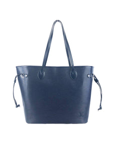 Neverfull MM Epi Leather Tote Navy – Baggio Consignment