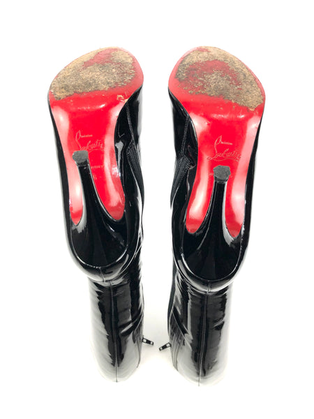 Black Patent Leather Pretty Woman 120 Boots | Size 36 EU 6 US