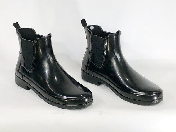 Black Chelsea Rain Boots | Size 9