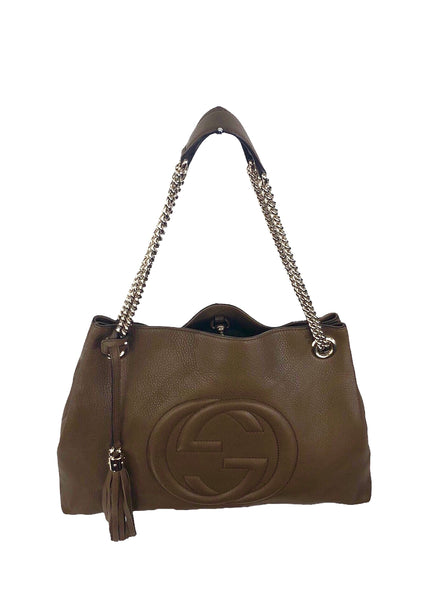 Brown Leather Soho Medium Chain Tote