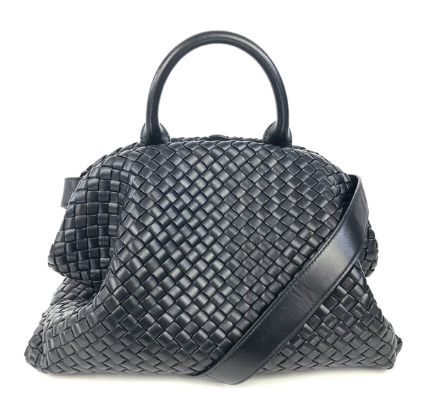 Médium Intrecciato Leather Handle Bag with Detachable Strap