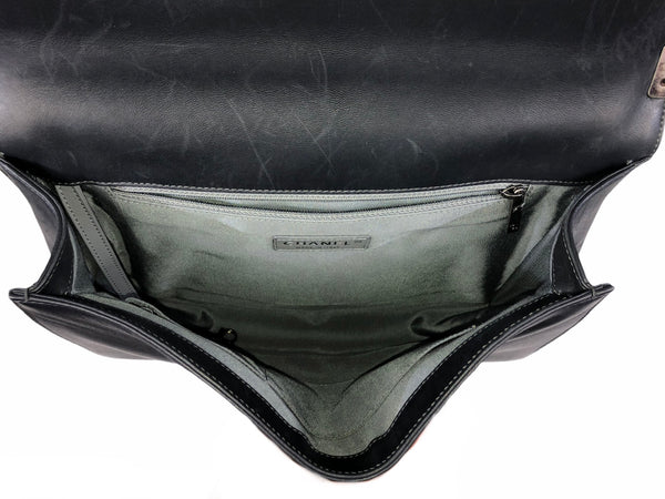 Slate Grey Large Lambskin Boy Flap Shoulder Bag