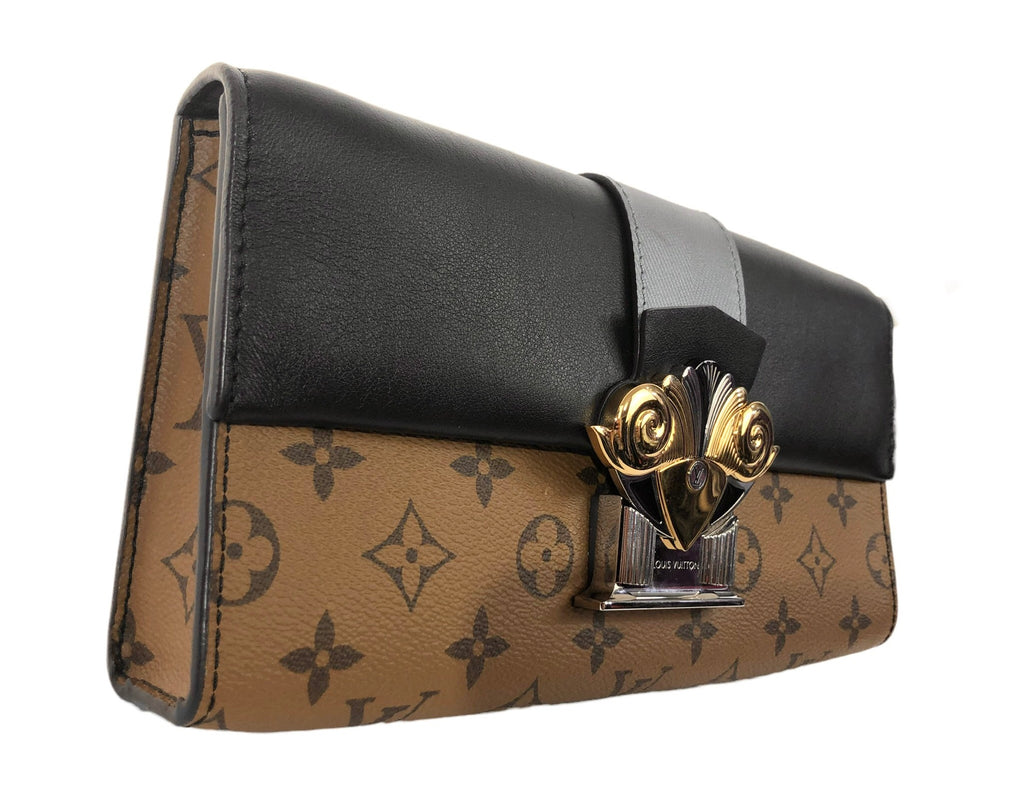 LOUIS VUITTON Calfskin Reverse Monogram Column Clutch 175042