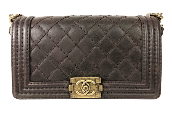 Quilted Deerskin Leather Boy Bag Medium