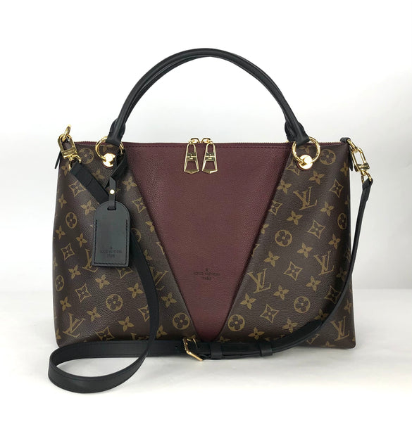 V Tote MM Monogram Bordeaux Black